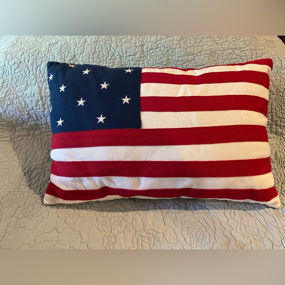 Patriotic flag pillow 15 inches x 10 inches